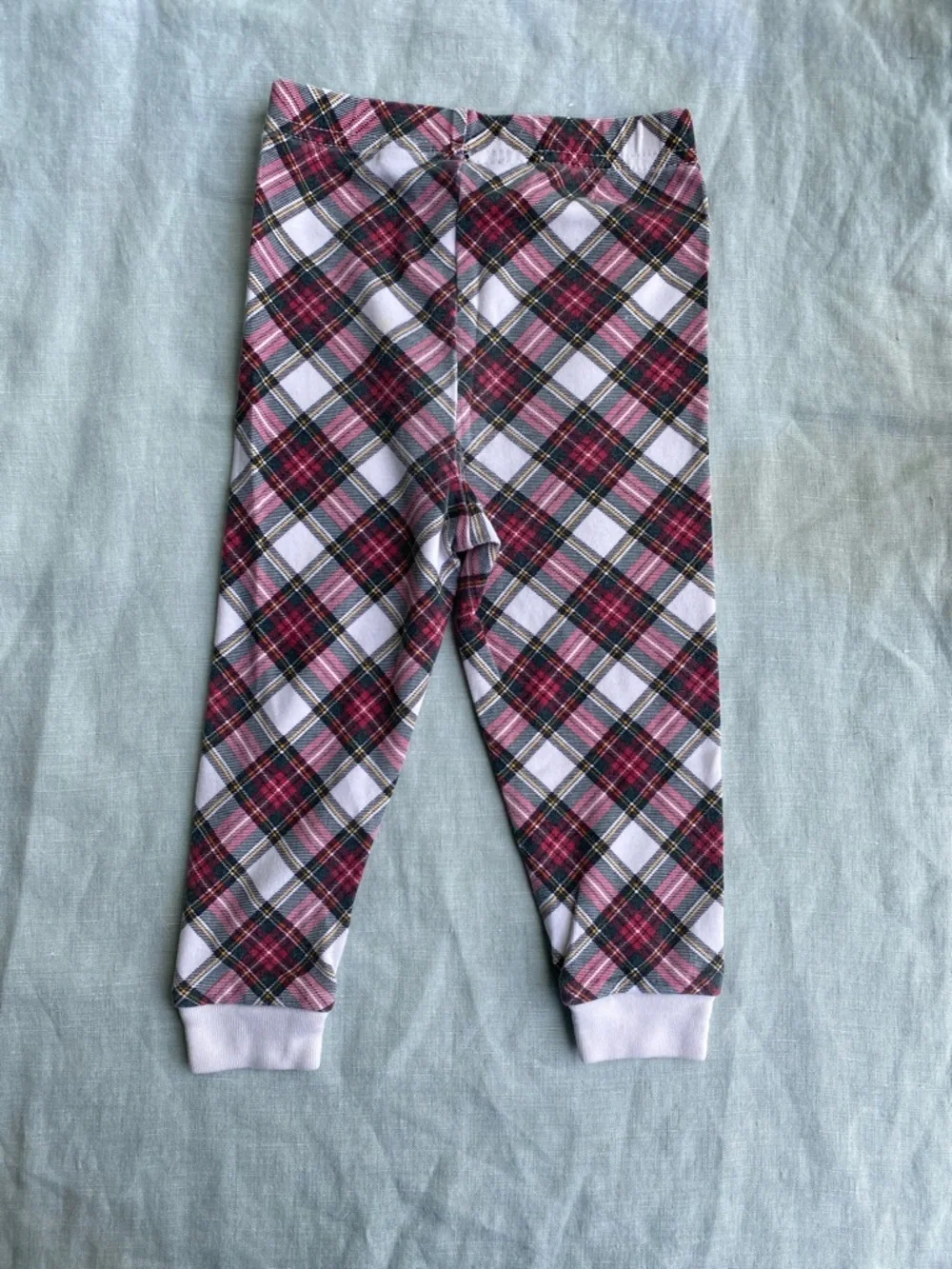 Ralph Lauren 24M red plaid 100% cotton leggings pajama bottoms